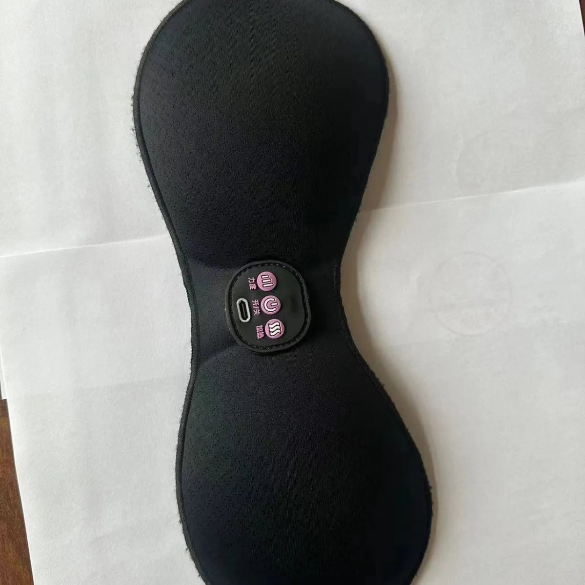 Black electric massage chest stickers with 3-key English control liner for vibration therapy