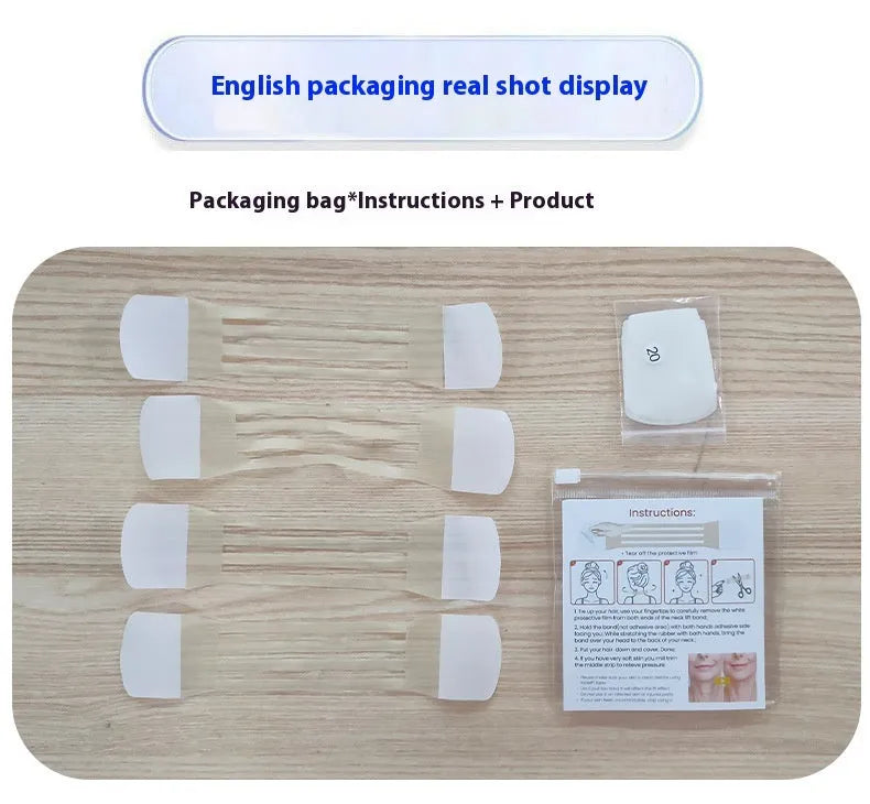Neck pattern adhesive tape firming sling with skin tone colour and adhesive patches