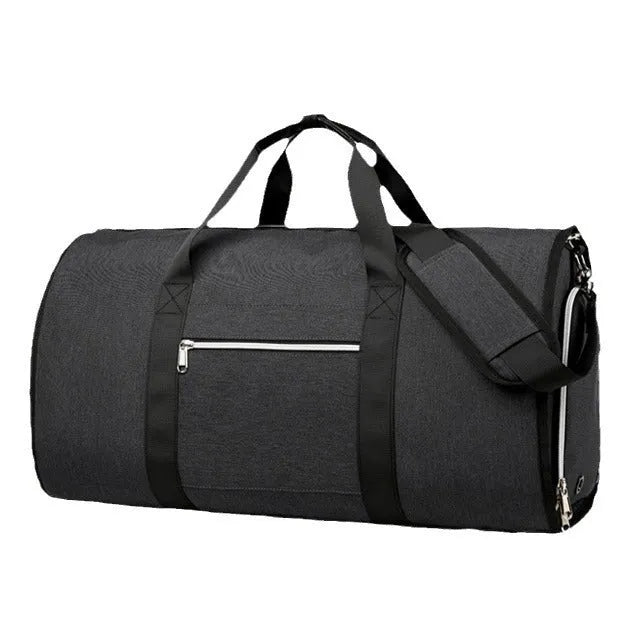Oxford cloth sports bag in grey with dry wet separation compartments and waterproof lining