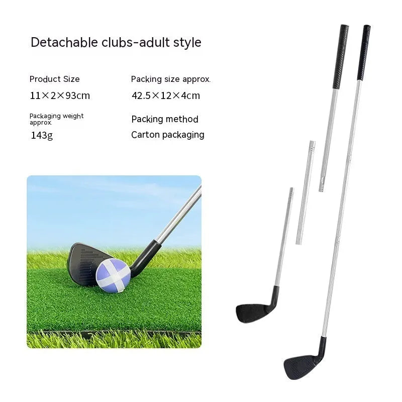 Golf metal club set with adult and child size options for outdoor practice