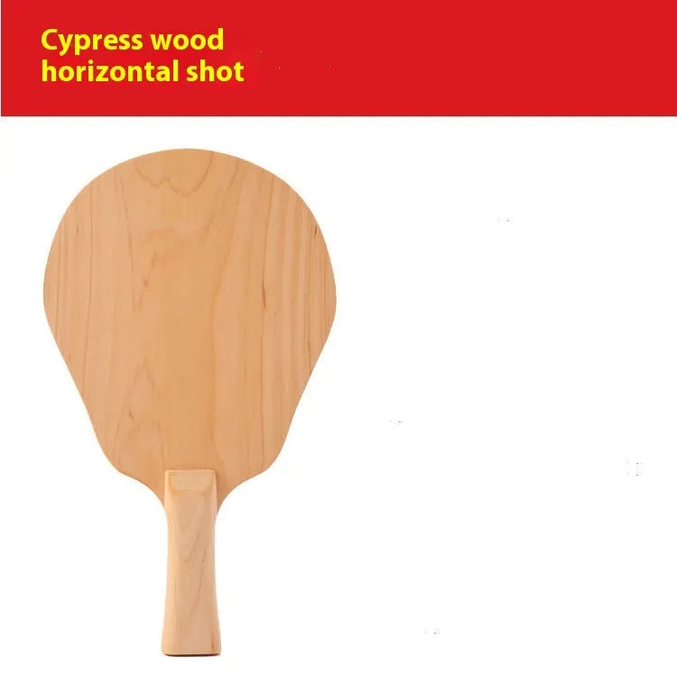 Single layer solid cypress wood table tennis racket bottom plate with horizontal ST handle, 6mm thickness