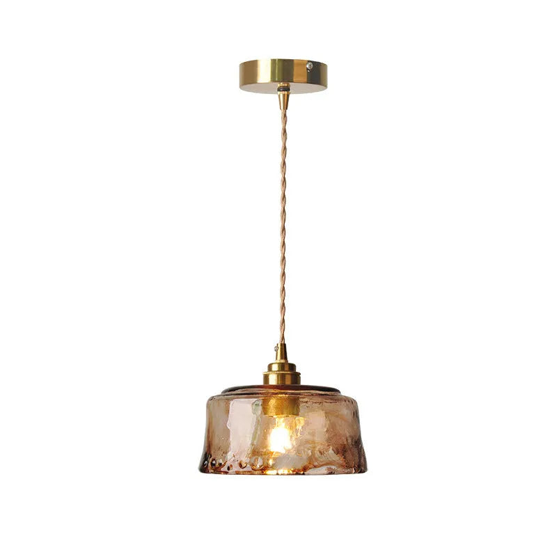 Nordic style brass and glass pendant chandelier with B-bar design for restaurant lighting
