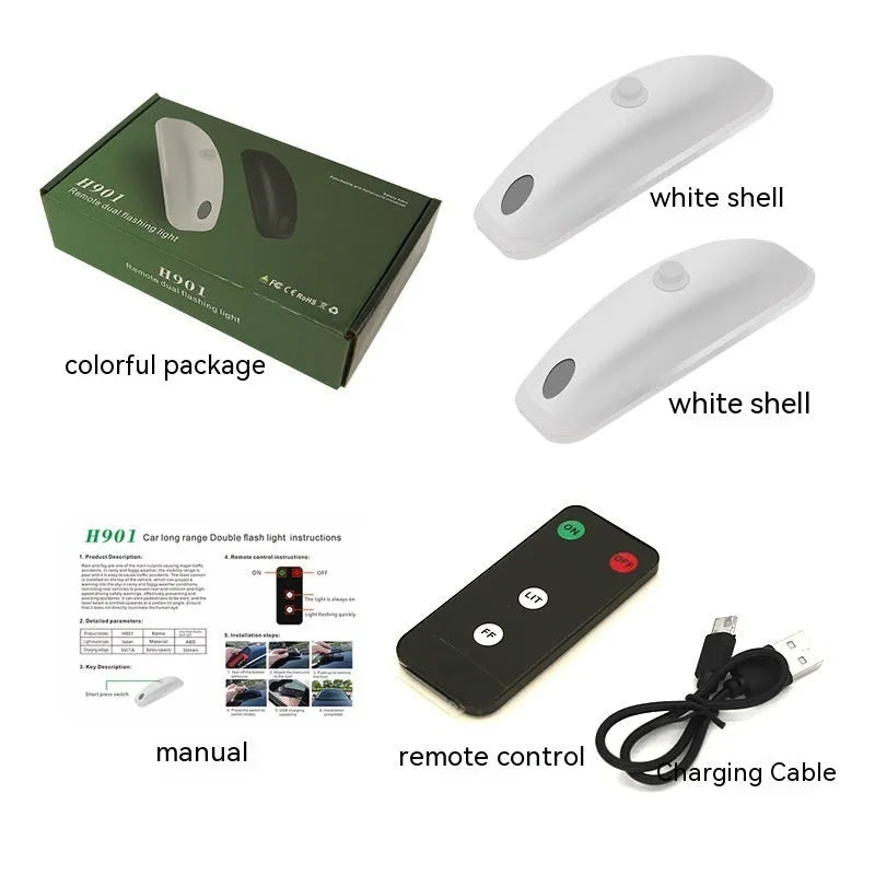Remote control car anti-collision strobe warning light with ABS plastic housing