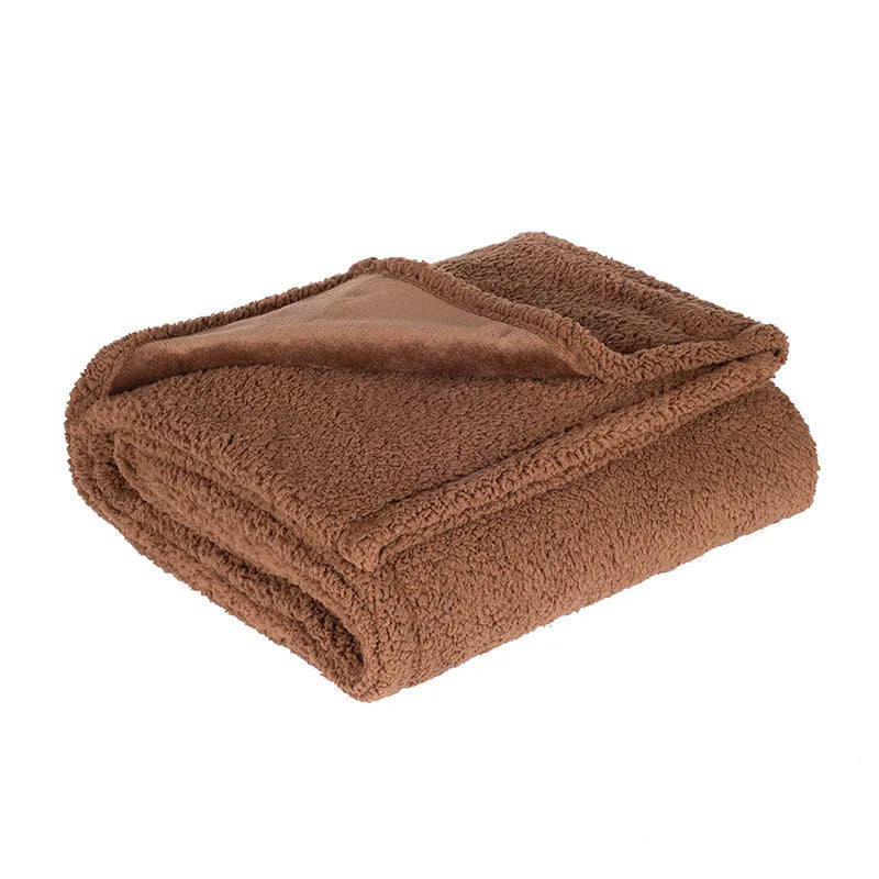 Water-proof flannel blanket in cotton velvet cloth, black colour, rectangular shape, suitable for indoor use