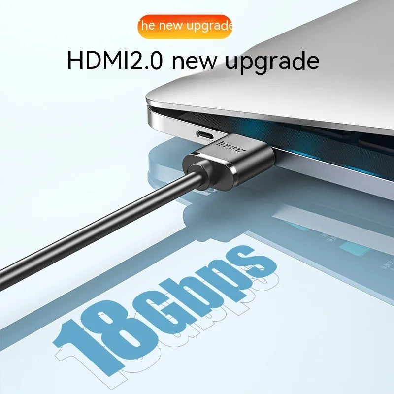 HDMI cable with gold connectors and thin flexible black cable in various lengths