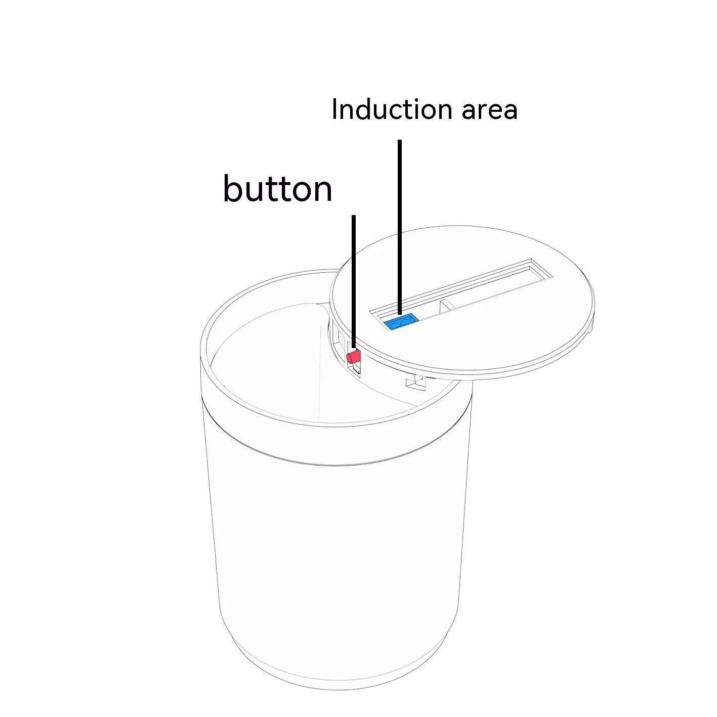 Intelligent induction ashtray with automatic opening, aluminium alloy construction, grey colour
