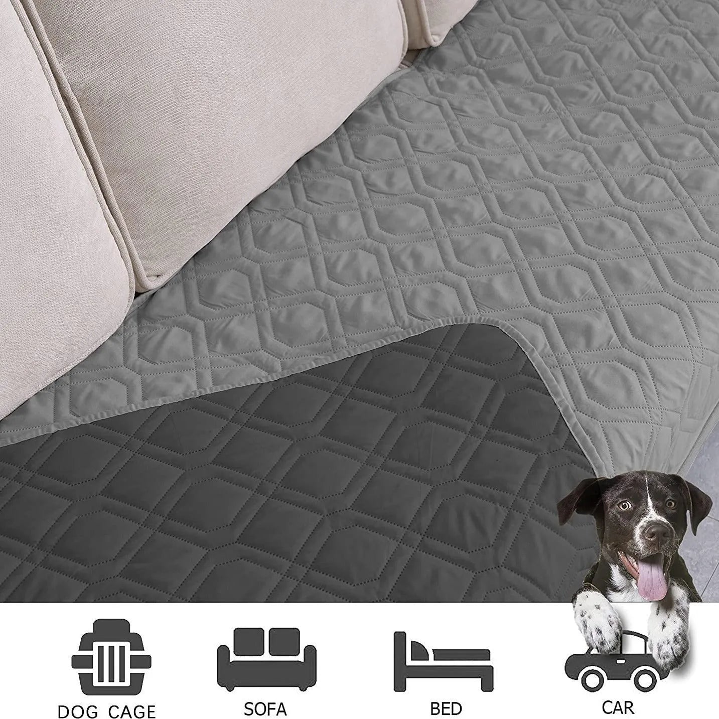 Reversible waterproof dog blanket sofa cover in multiple colours and sizes for furniture protection