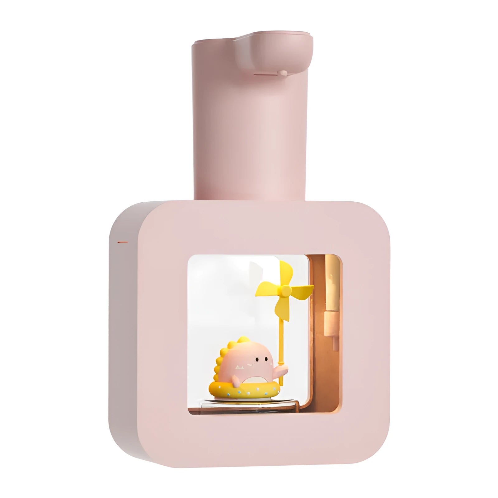 Pink automatic sensor soap dispenser with unicorn or kitten design for children's bathroom use