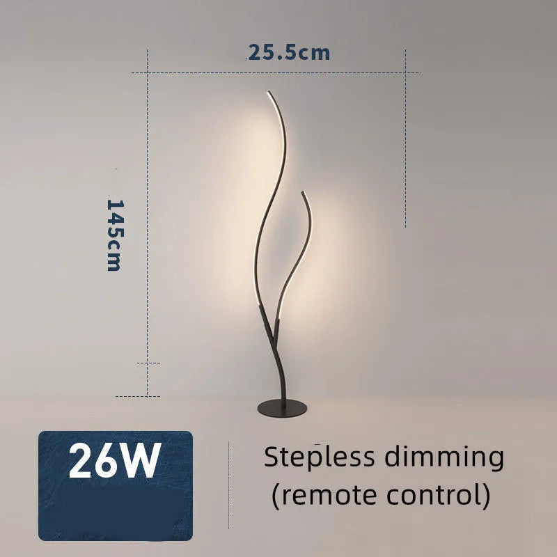 Fashion Twig Artistic Line Floor Lamp in black with silicone shade and aluminium frame