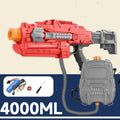 Automatic suction water gun electric toy with 4000ml red backpack and USB charging
