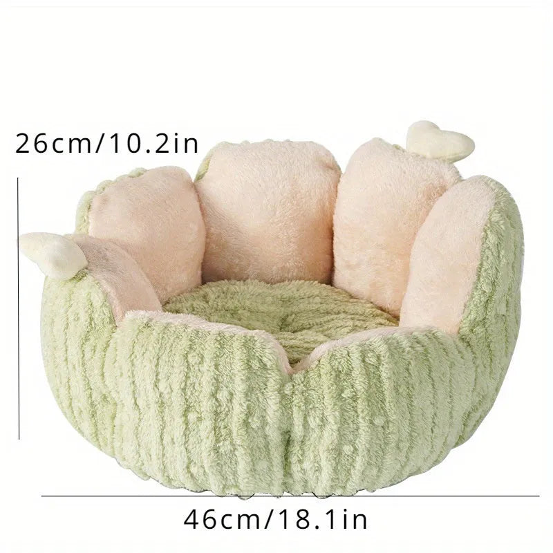 Soft purple and green cactus-shaped cat litter kennel bed for dogs and cats in large and small sizes
