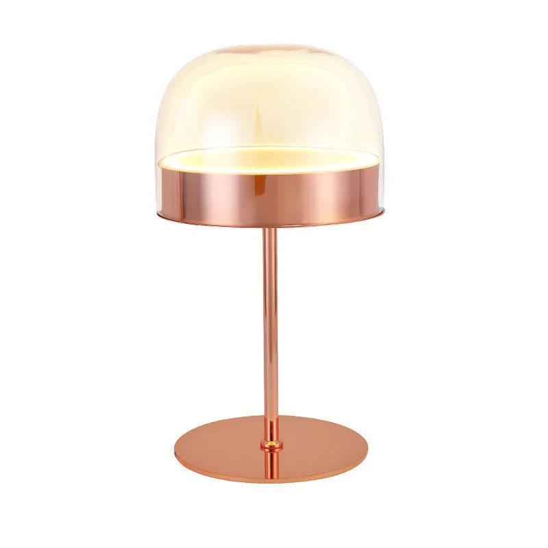 Nordic glass table lamp in light luxury style rose gold finish for living room bedside