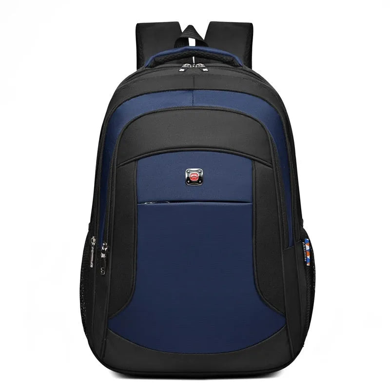New large capacity Oxford cloth backpack for high school students in black with curved shoulder straps