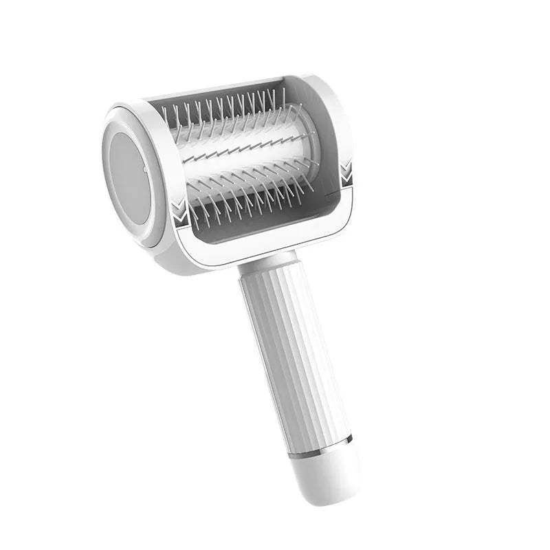 White pet electric comb RK89 with USB charging cord, 226.5x116.5x75mm ABS PP body