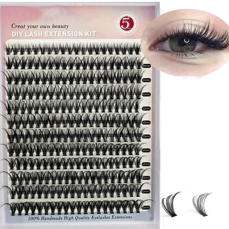 DIY cluster false eyelashes mixed package showing boxes of 30D and 40D lashes and tweezers