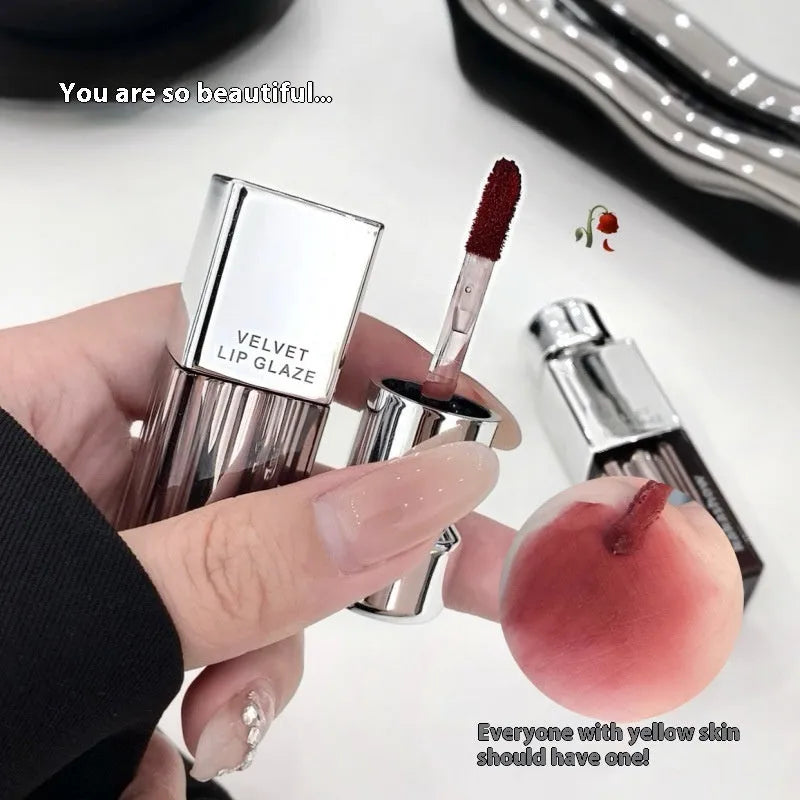 Kakashow Velvet Lip Paint matte lipstick tube in six colour options showing shades 01 to 06.