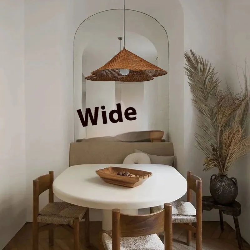 Silent Style rattan-weaved ceiling lamp with Silent Wind design showing woven texture