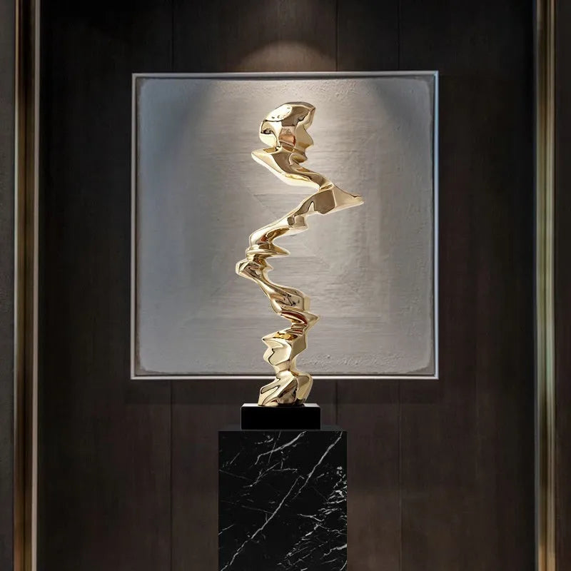 Natural resin abstract still life sculpture in minimalist design for modern decor