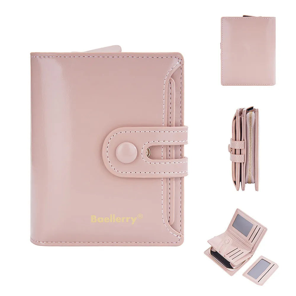 Women's PU leather wallet card holder with polyester lining in eight colour options