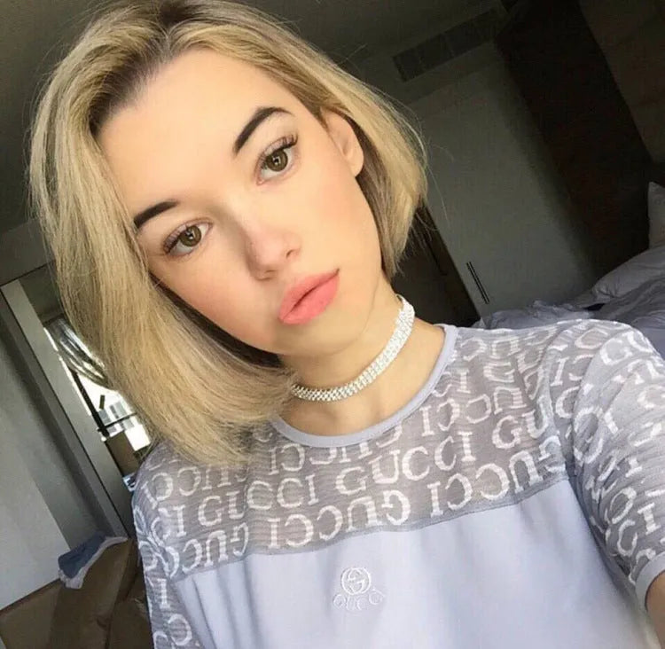 Full rhinestone alloy clavicle chain necklace in six rows of drills gold geometric shape women's European American style