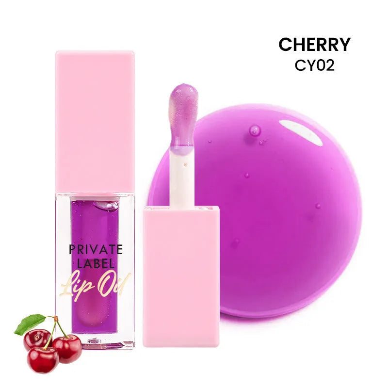 Women's transparent lip gloss in six fruity shades with 6ml tubes