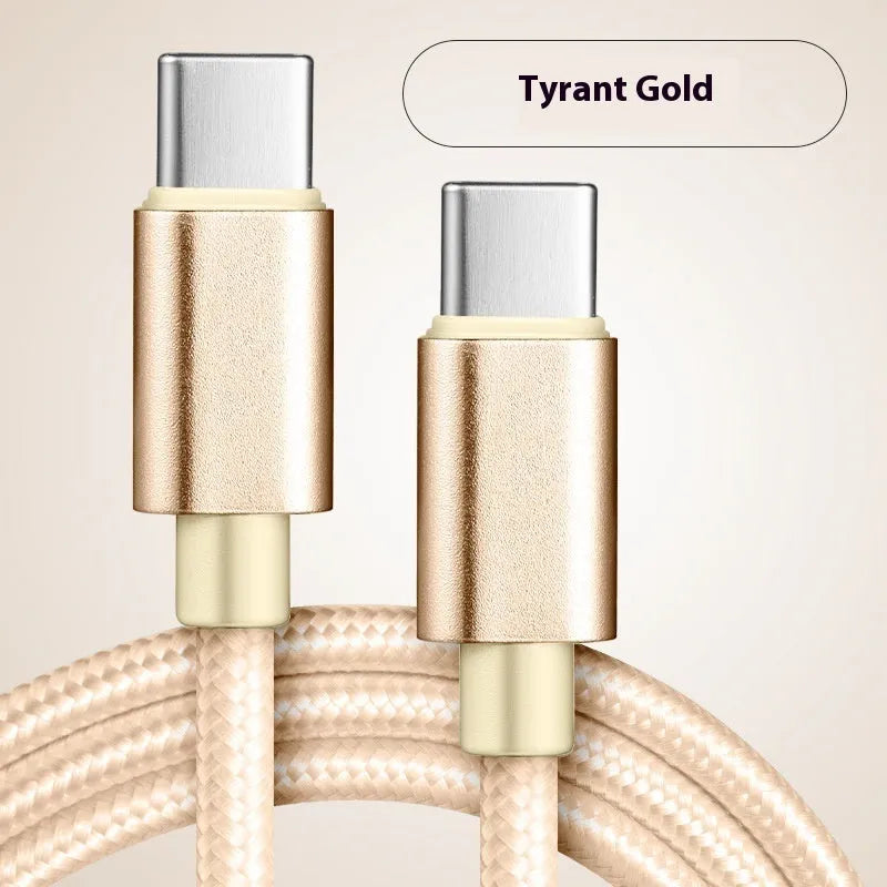 Typec phone fast charge data cable nylon woven 60W Type-C USB C black blue gold pink purple red white
