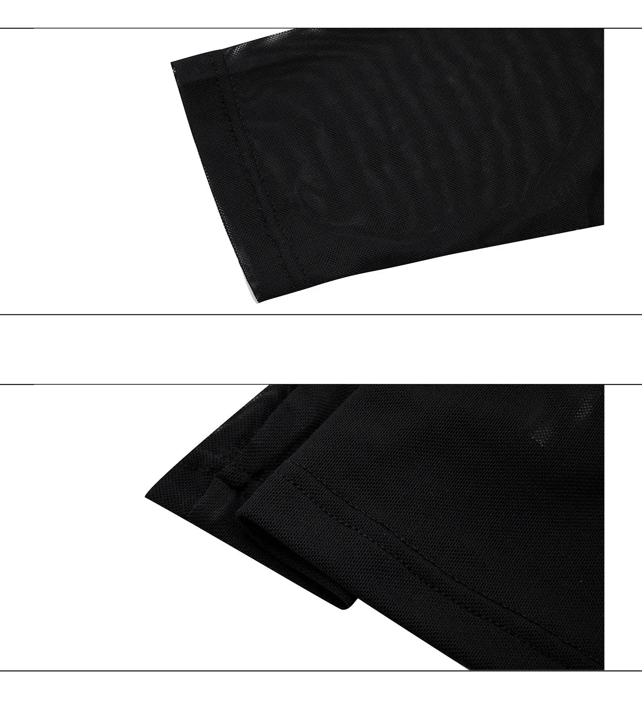 Niche mesh ice-feeling slim bottoming shirt with long sleeves in trendy style, showing fabric texture and fit