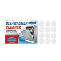 Pack of 12 household dishwasher cleaning tablets for descaling and grease removal