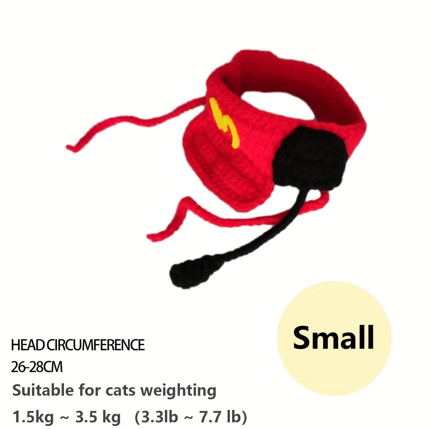 Handmade cotton knitted chef costume for small to medium cats and dogs