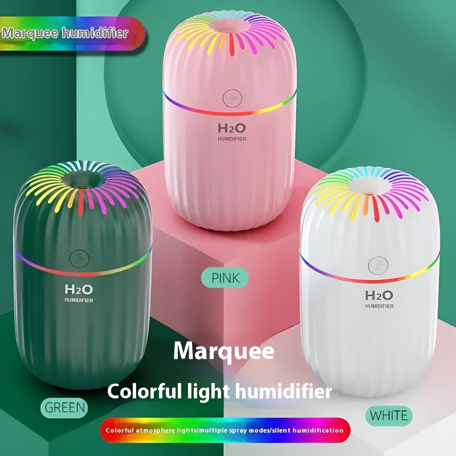 Compact green animal-shaped USB humidifier and aromatherapy diffuser on a desktop