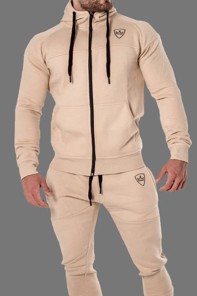 Cotton sport suit sweater with pattern in Army Green, black, khaki, and red, sizes L to XXL