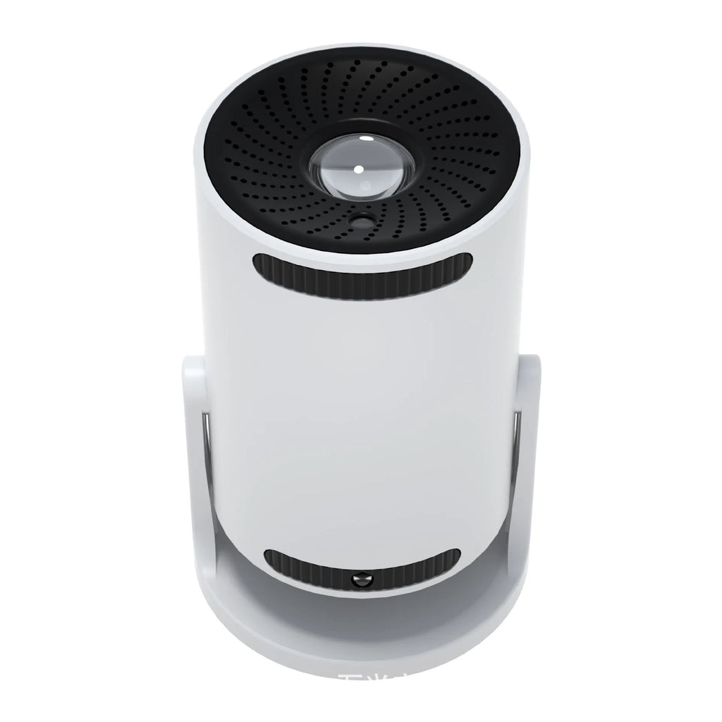 Barrel projection lamp with Bluetooth speaker projecting nebula star light, white finish, 164x115x100 mm
