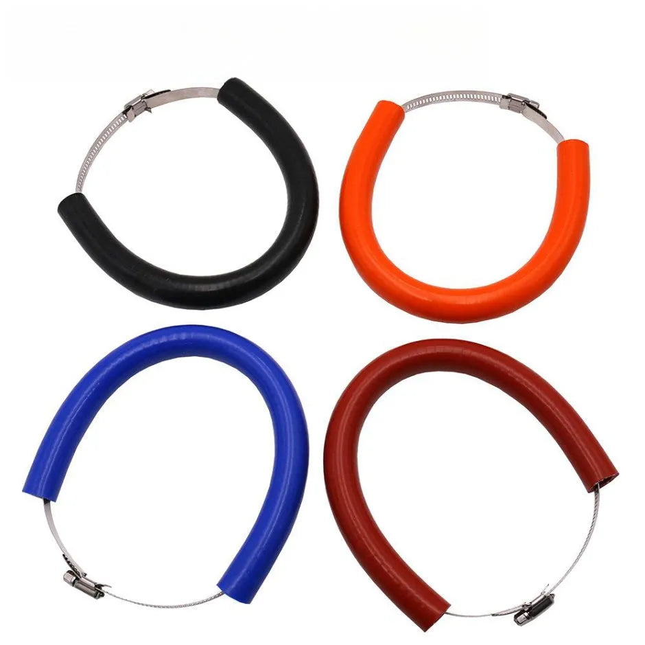 Universal motorcycle exhaust pipe anti-drop wring with gasket in black, blue and orange colours