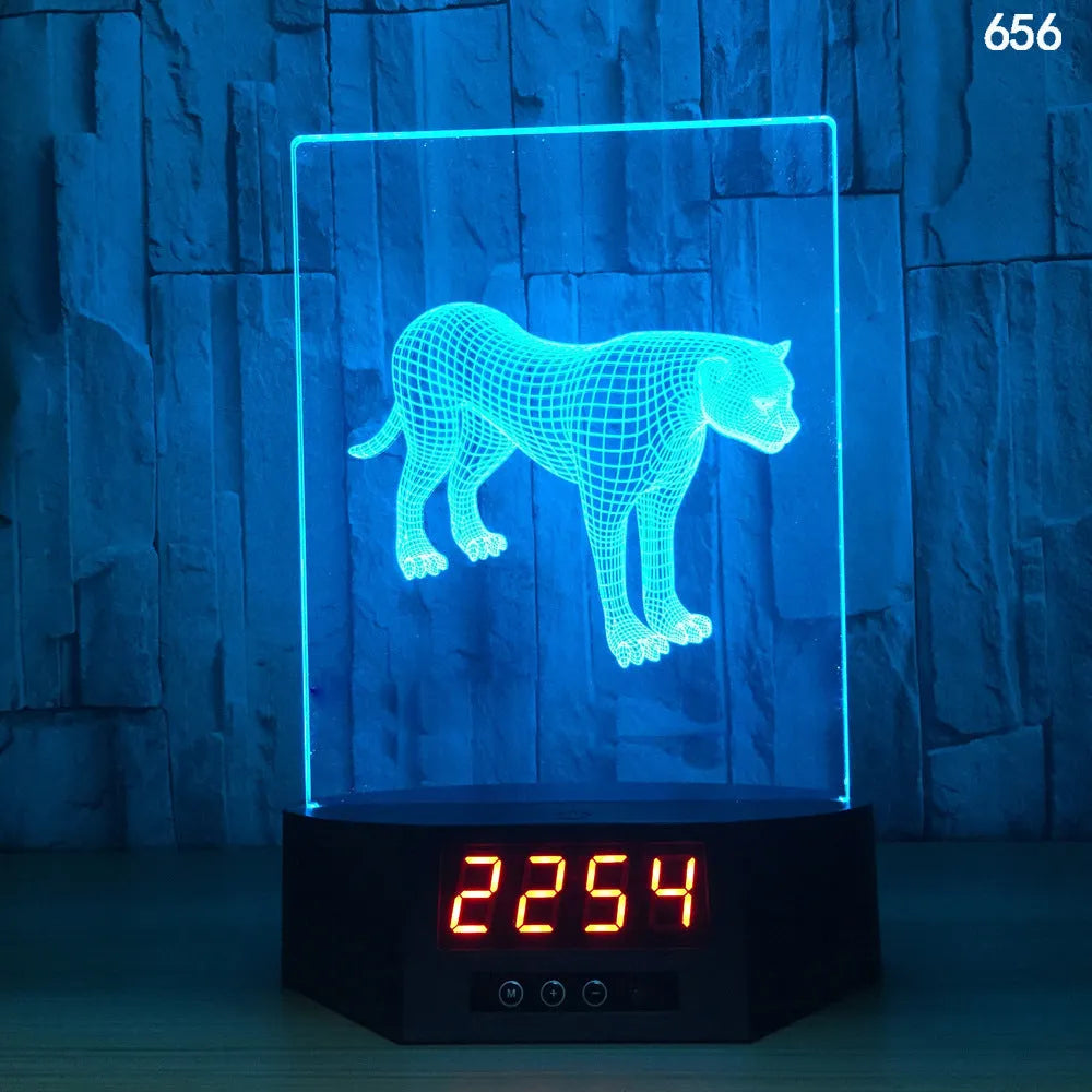 3D glowing electronic dolphin night light with remote control on table