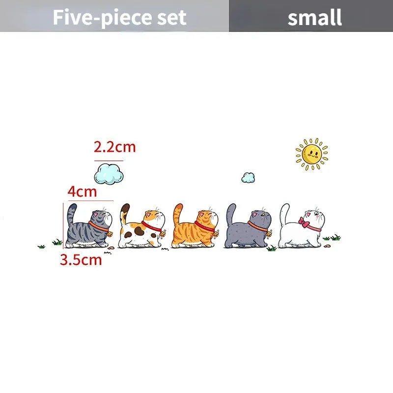 Climbing cats car sticker with five cats design on PVC material for vehicle decoration
