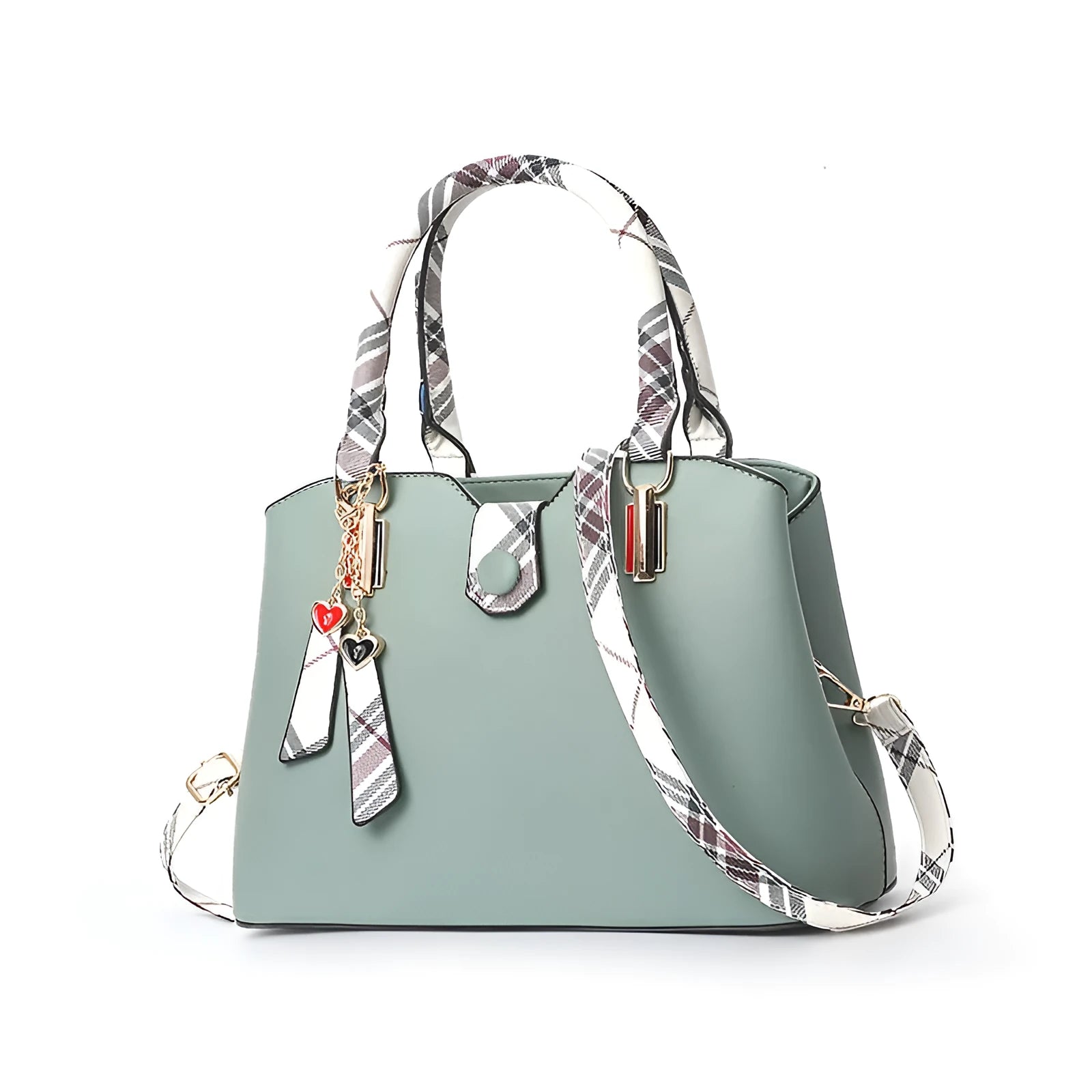 Large-capacity ladies PU Boston handbag with zipper and metal trim, medium size, available in multiple colours