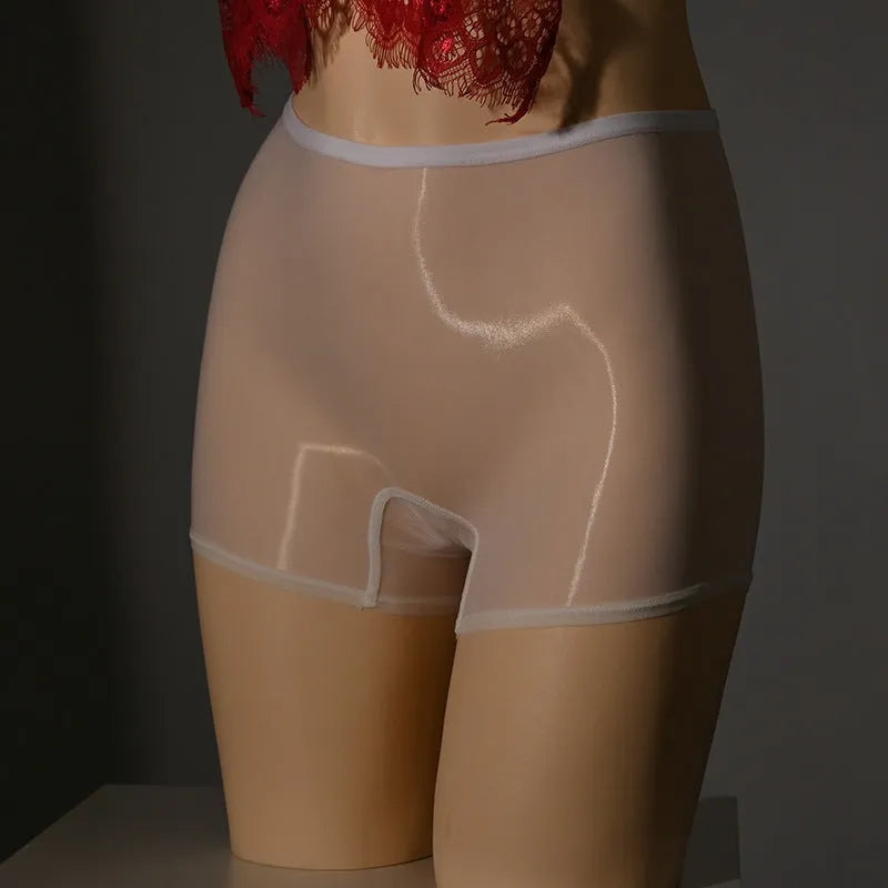 Men's seamless nylon underwear stockings in multiple colours including red, black, and fair skin tone.