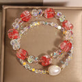 Women's crystal irregular stone bracelet with rhinestone accents available in purple colour
