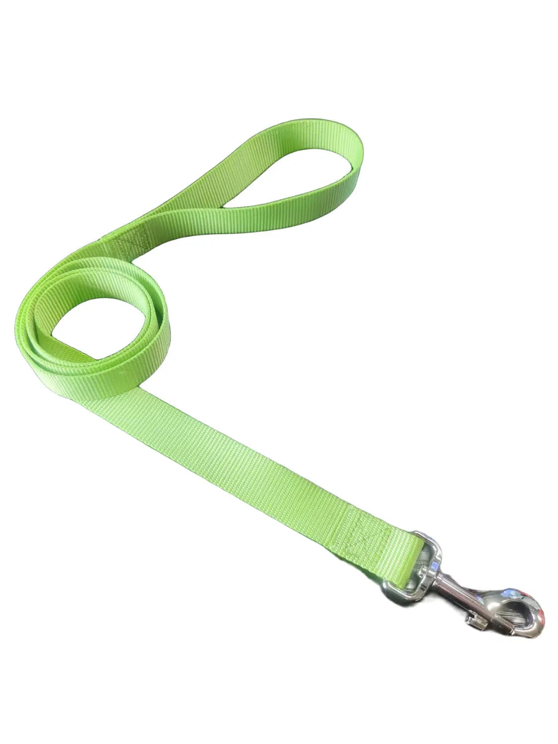 Solid colour polyester dog training lead with integrated hand-holding rope grip shown in blue.