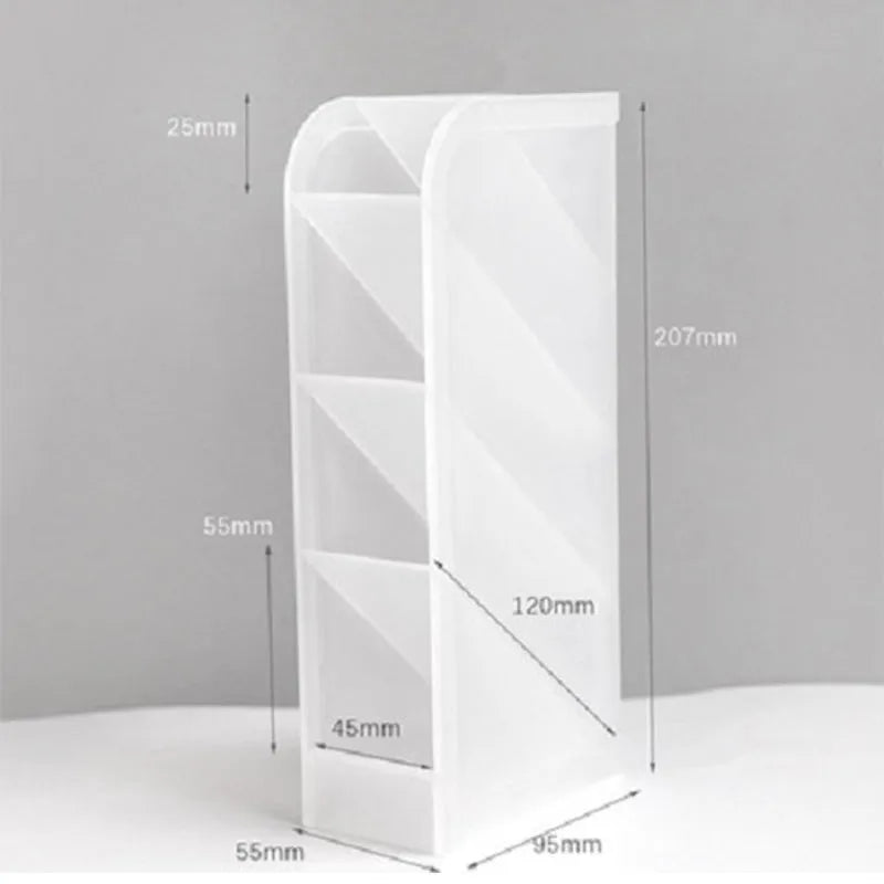 Ins book stand bookshelf with black storage box and divided grid pen holder on a desk
