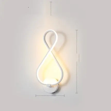 Nordic minimalist LED wall lamp in black or white with silicone shade for bedroom bedside lighting