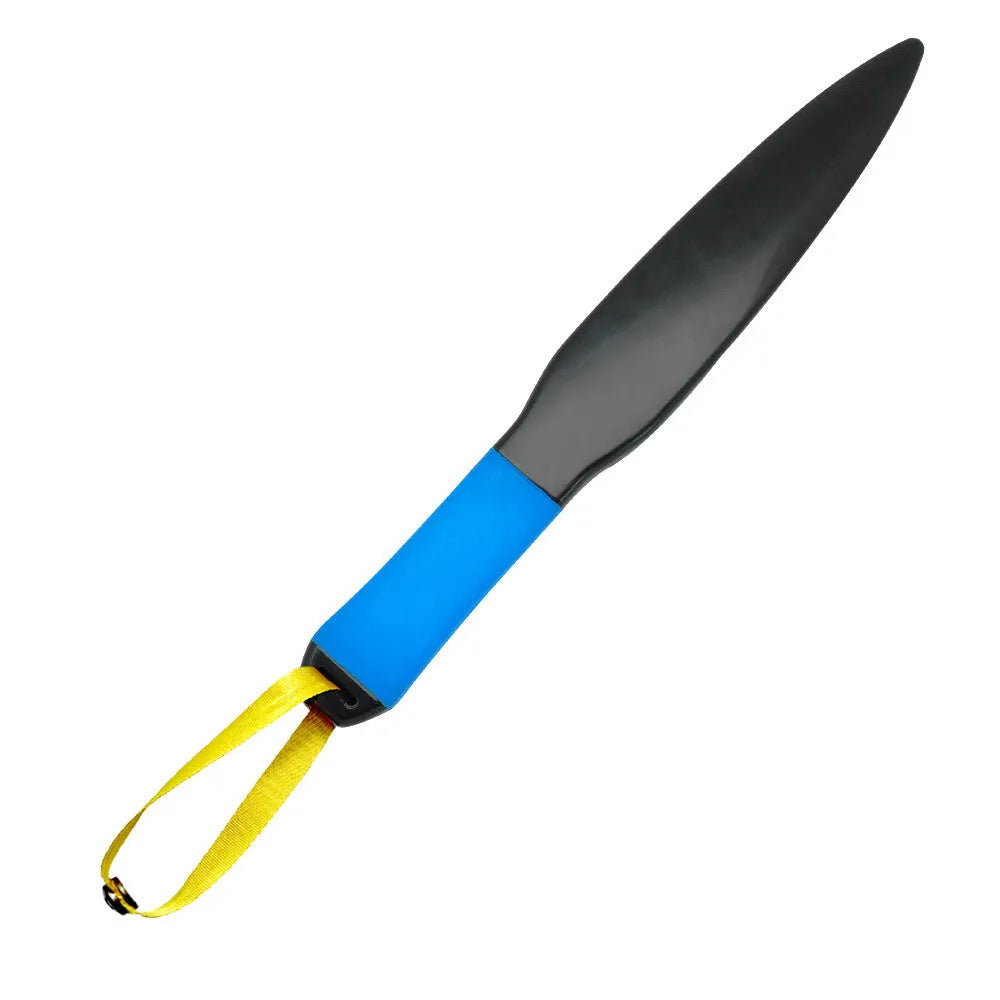 Blue handled nylon dog training bite stick measuring 35 cm for small medium dogs
