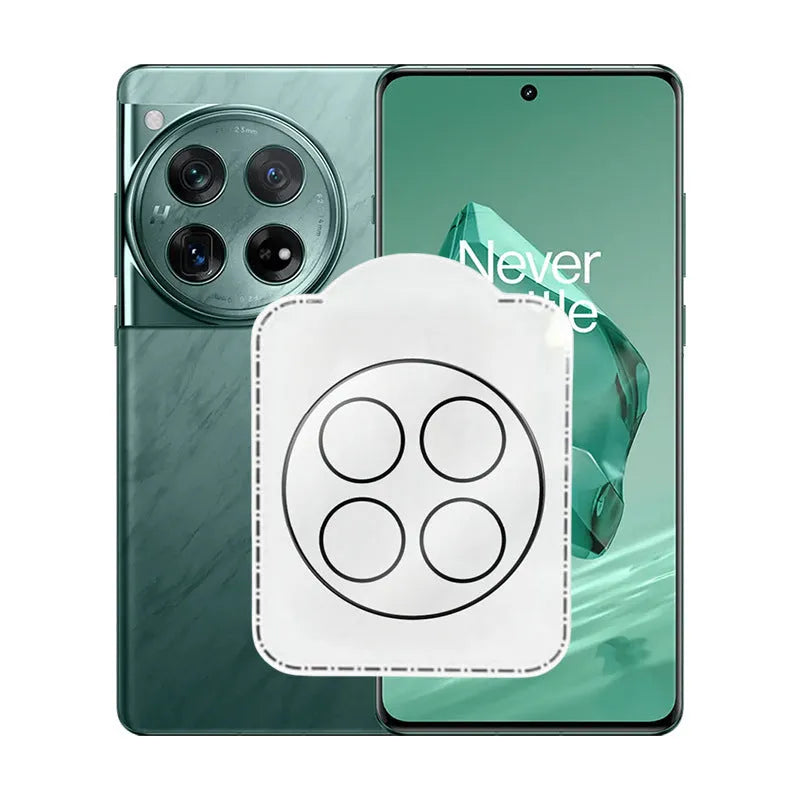 Tempered glass lens protector with black ring silk screen finish for OnePlus smartphones
