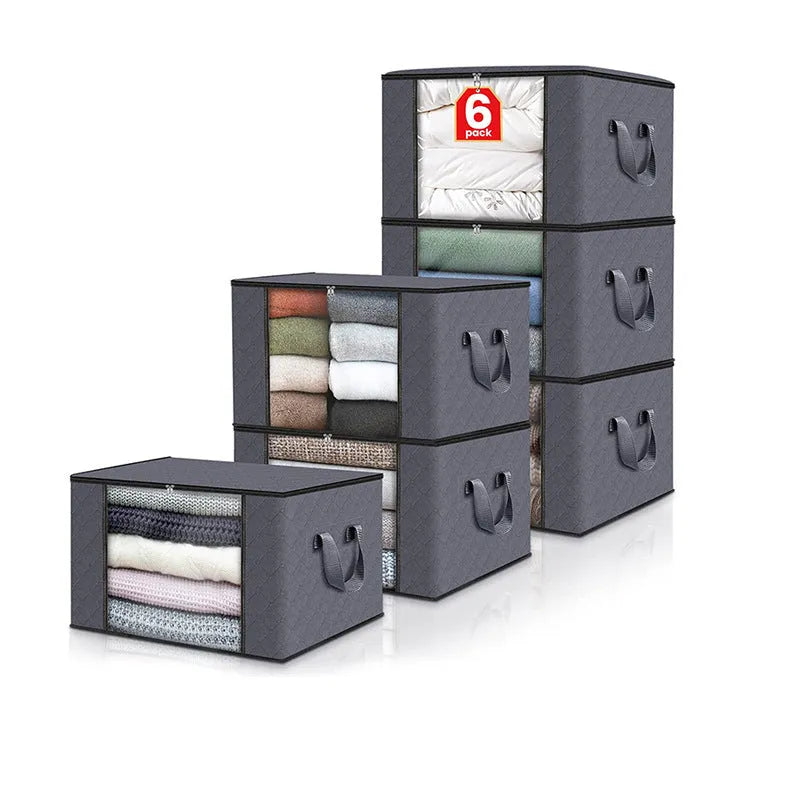 150 non-woven storage bags in multiple sizes and colours for quilt and clothing organisation