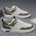 Men's Korean-style canvas board shoes in black, beige, or grey with round toe and low-top design