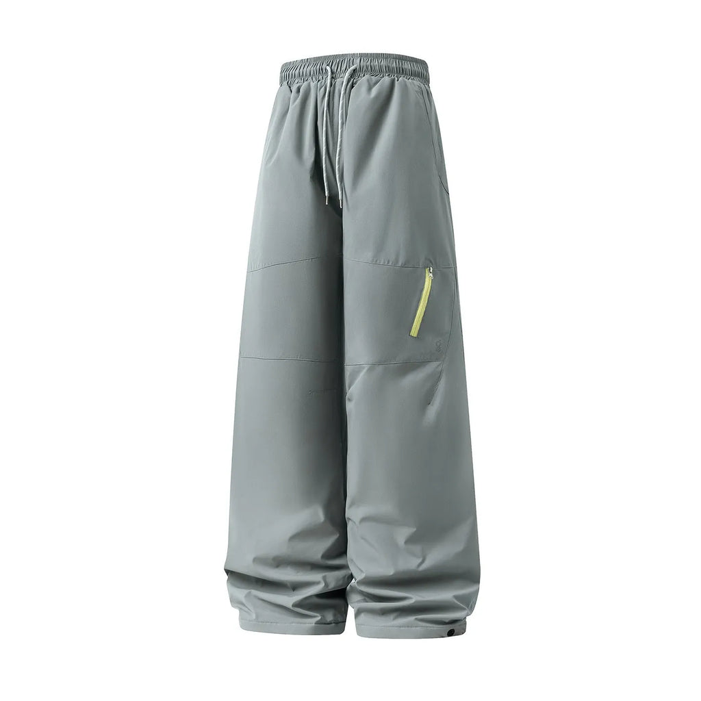 Straight leg sports trousers in carbon black, mid-waist drawstring, 100% polyester fibre