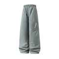 Straight leg sports trousers in carbon black, mid-waist drawstring, 100% polyester fibre