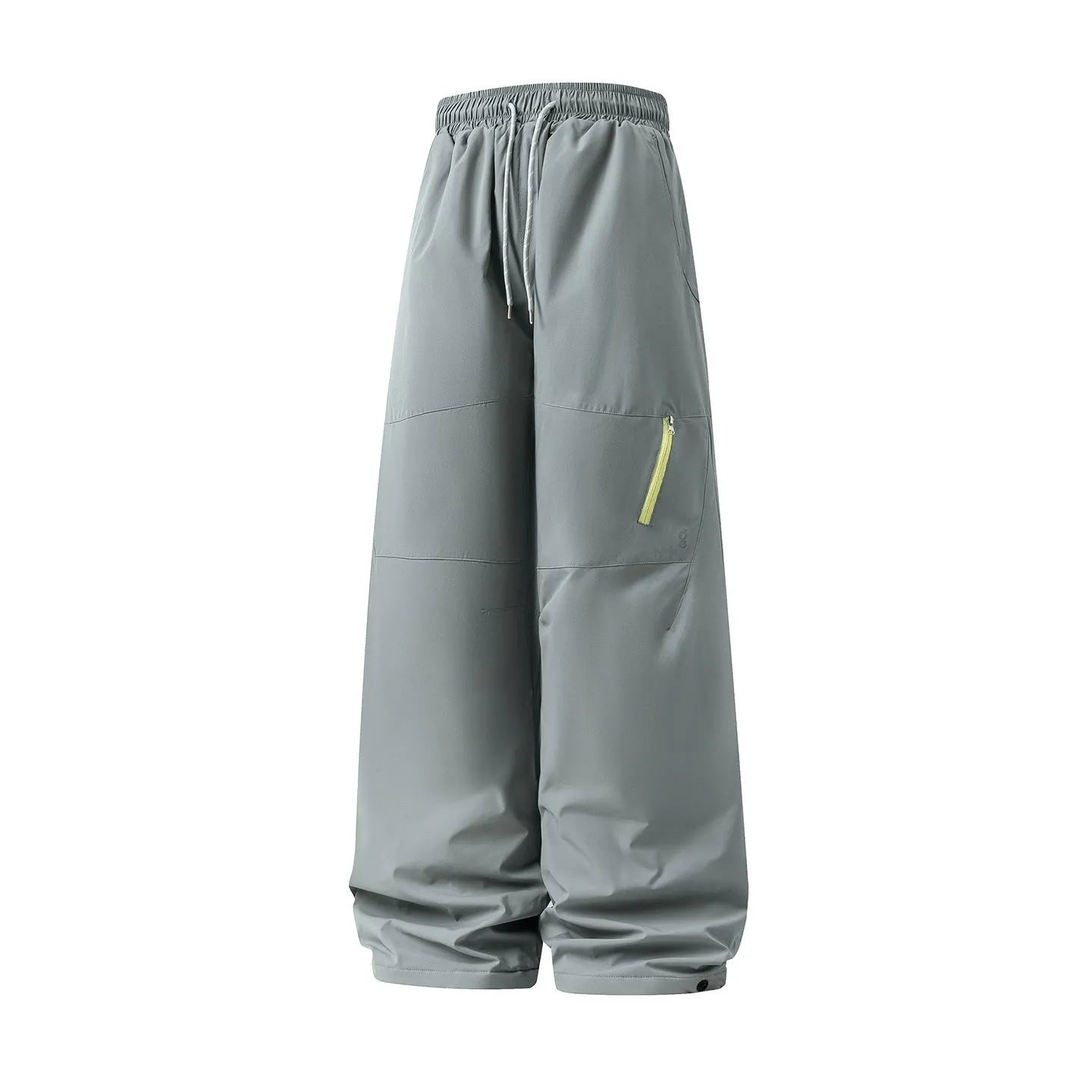 Straight leg sports trousers in carbon black, mid-waist drawstring, 100% polyester fibre