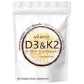 Vitamin D3 K2 soft capsule supplement in picture colour pack of 180 tablets