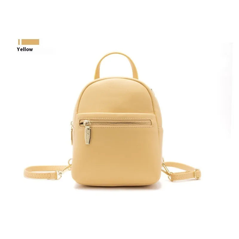 Soft PU large capacity mini backpack in multiple colours with inner phone pocket